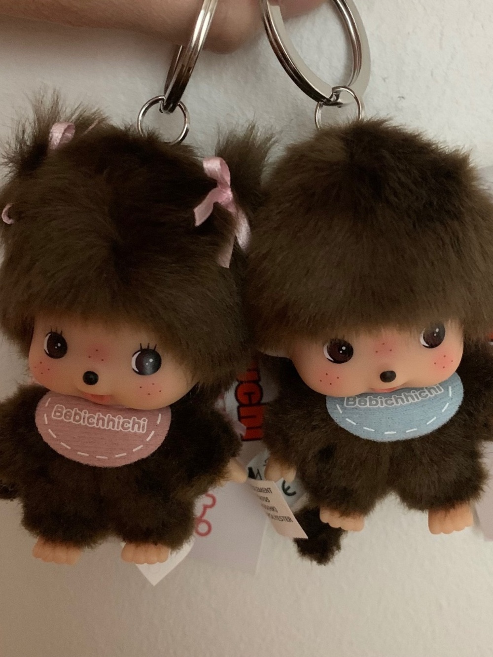 Monchhichi Bebichhichi boy and girl keychain